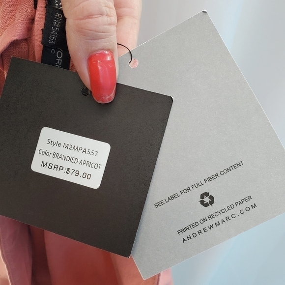 New with tags Marc New York coral linen tie waist sorts XL - Picture 5 of 16